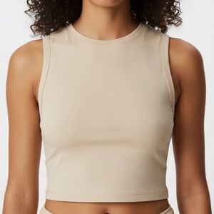 Zara Crop Top - Beige/Tan - Size Small